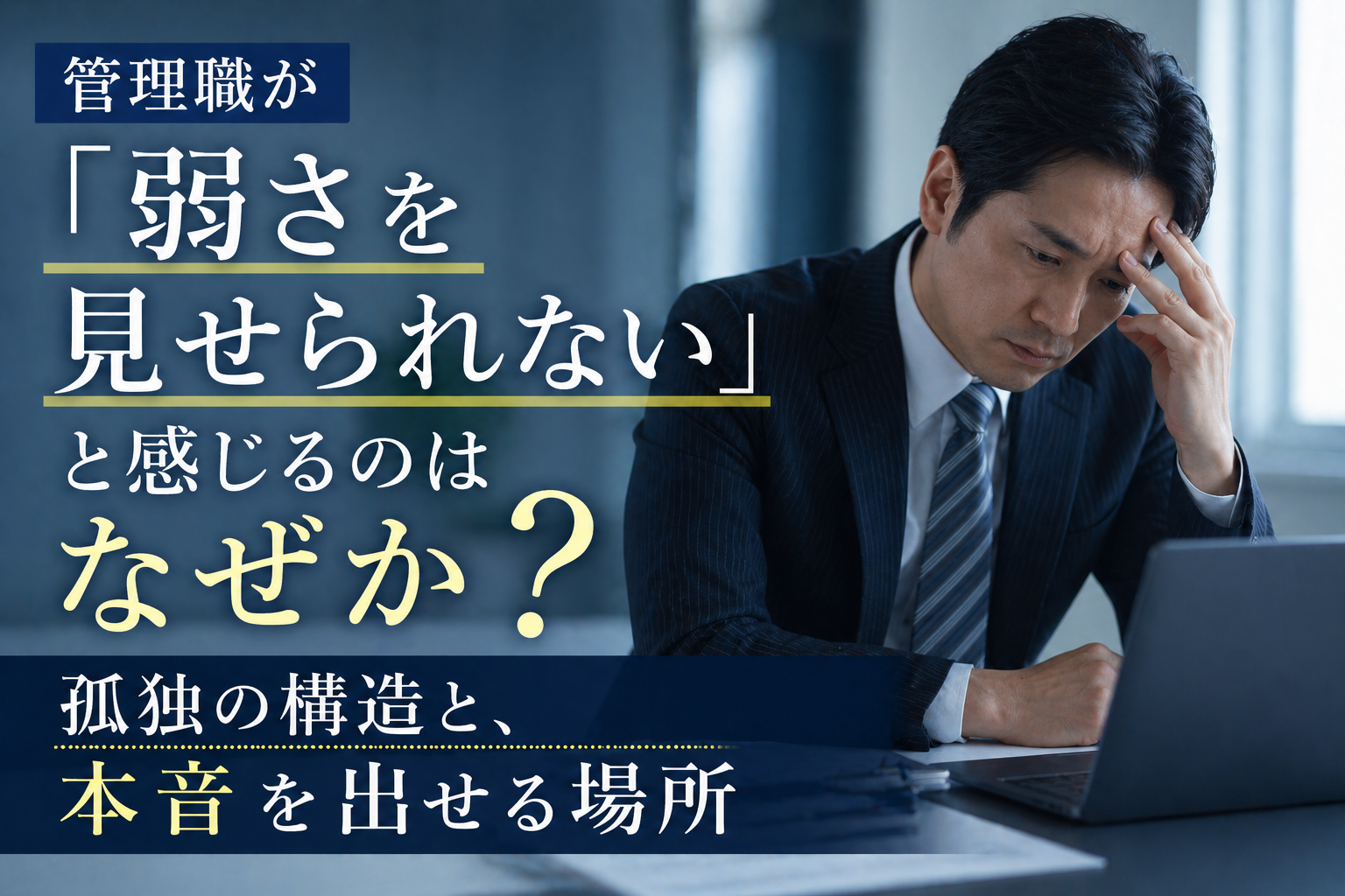 管理職が「弱さを見せられない」と感じるのはなぜか｜孤独の構造と、本音を出せる場所