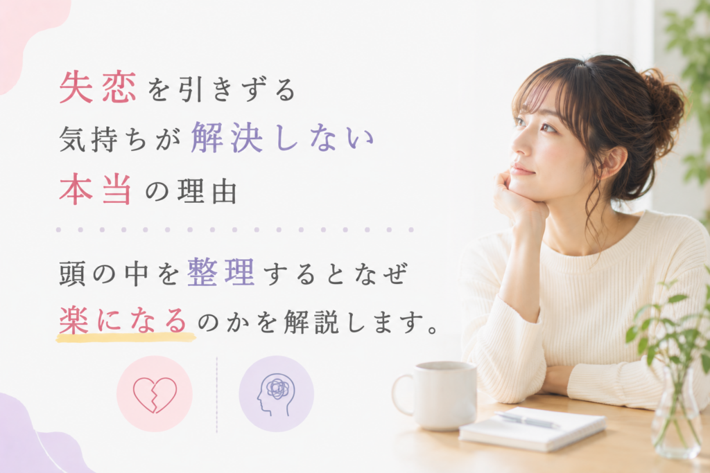失恋を引きずる気持ちが解決しない本当の理由——頭の中を整理するとなぜ楽になるのかを解説します。